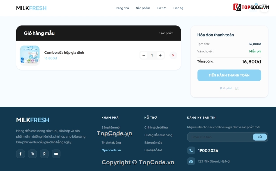 website,web bán sữa,bán website